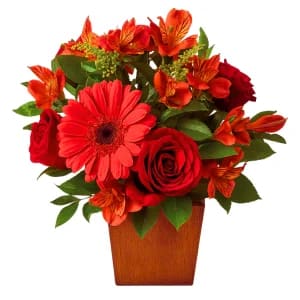 Arranjo de Flores Mistas Vermelha