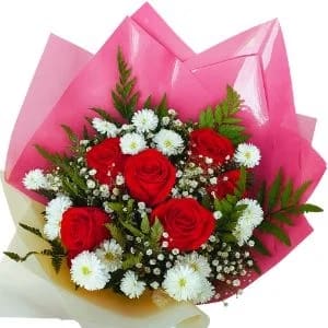 Buquê de 6 Rosas Vermelha