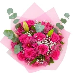Buquê de Flores Mistas Rosada