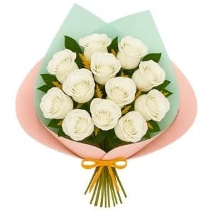 Buquê de 12 Rosas Branca