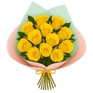 Buquê de 12 Rosas Amarela